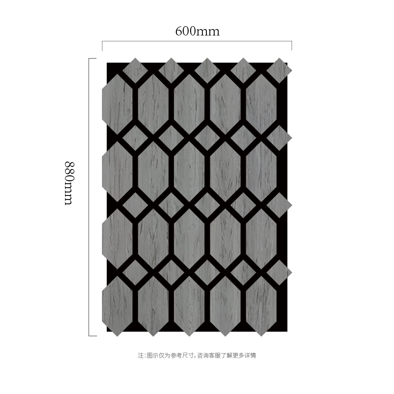 Faceted olti burchakli panjarali MDF-on-PET akustik devor paneli